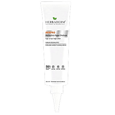 Herbaderm Aknpro Yağlı, Akneye Meyilli Ciltler Için Nemlendirici Güneş Kremi, Mavi Işık, Uva/Uvb 50+ Spf Renksiz